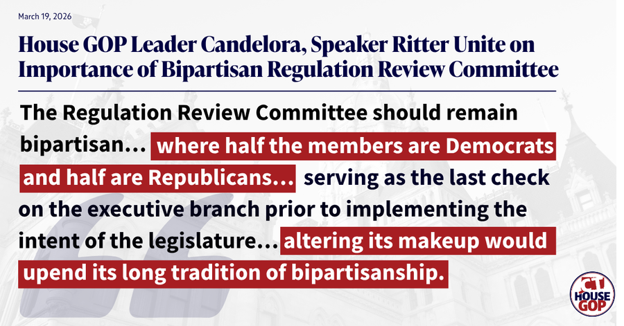 House GOP Leader Candelora, Speaker Ritter Unite on Importance of Bipartisan Regulation Review Committee